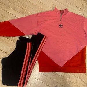 Adidas Pink Zip-Up & leggings set